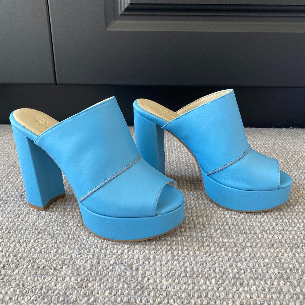 Light Blue Platform Mule Heel by Urban Outfitters